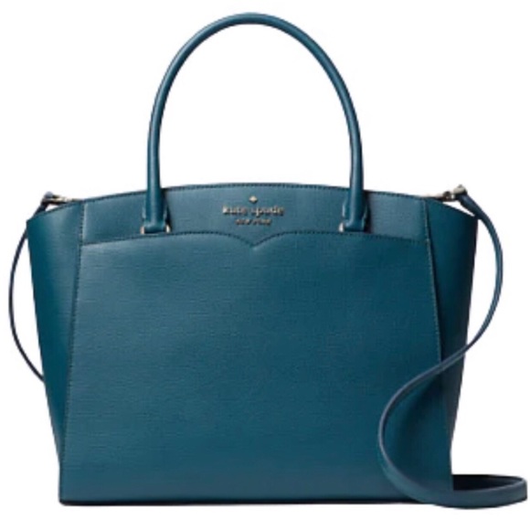 NWT-Kate Spade-Medium Satchel-Scotch Pine-Refined Grain Leather-Strap-$379 - Picture 11 of 14